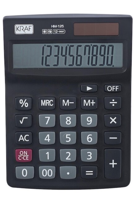 KRAF HESAP MAKİNESİ MASAÜSTÜ 12 HANE HM-125 - KRAF