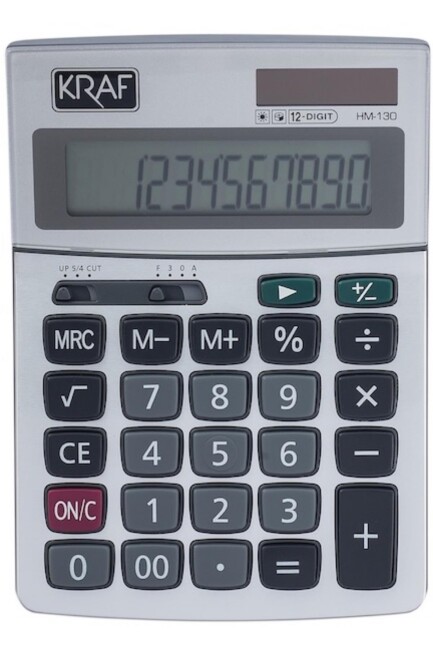 KRAF HESAP MAKİNESİ MASAÜSTÜ 12 HANE HM-130 - KRAF