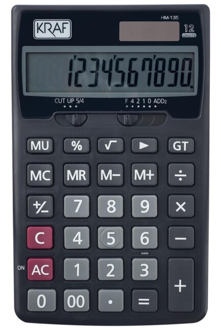 KRAF HESAP MAKİNESİ MASAÜSTÜ 12 HANE HM-135 - KRAF