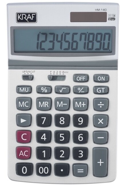 KRAF HESAP MAKİNESİ MASAÜSTÜ 12 HANE HM-140 - KRAF