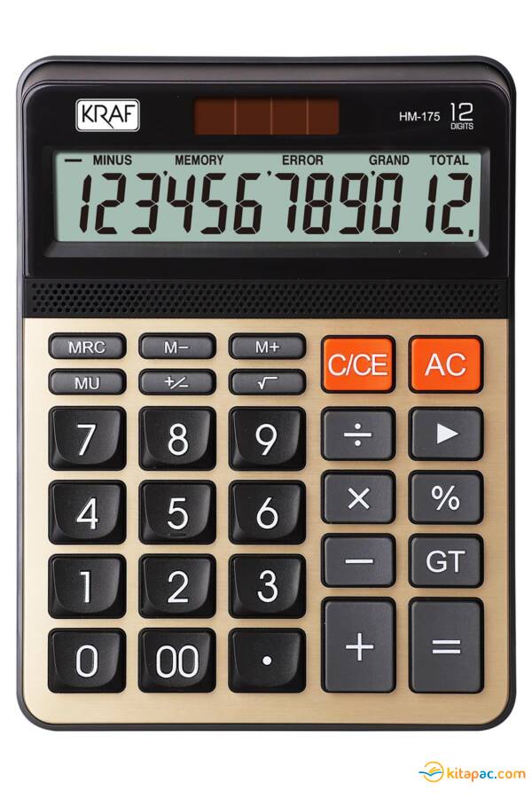 KRAF HESAP MAKİNESİ MASAÜSTÜ 12 HANE HM-175 GD - 1