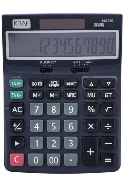 KRAF HESAP MAKİNESİ MASAÜSTÜ 12 HANE TAX HM-120 - ÜNİVERSAL