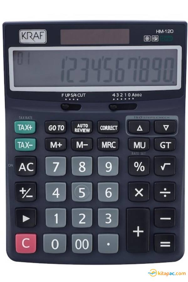 KRAF HESAP MAKİNESİ MASAÜSTÜ 12 HANE TAX HM-120 - 1