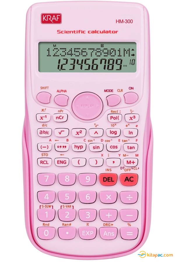 KRAF HM-300PK HESAP MAKİNESİ BİLİMSEL FONKSİYONLU PEMBE - 1