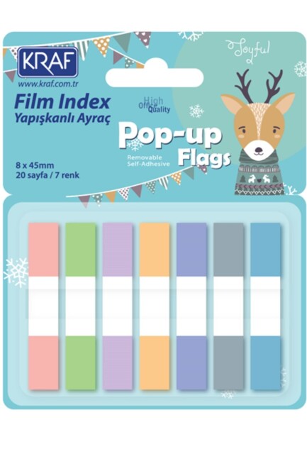 KRAF İNDEX FİLM 8x45MM YAPIŞKANLI KAĞIT 7 RENK AYRAÇ 51250 - KRAF