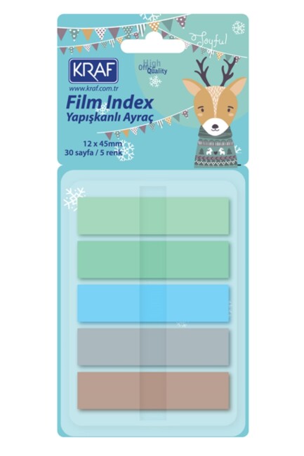 KRAF İNDEX FİLM YAPIŞKANLI KAĞIT 5 RENK AYRAÇ 5148-1 - KRAF