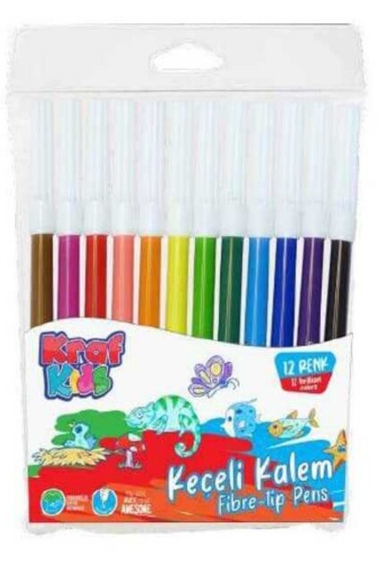 KRAF KİDS YIKANABİLİR KEÇELİ KALEM 12 RENK 265 - KRAF