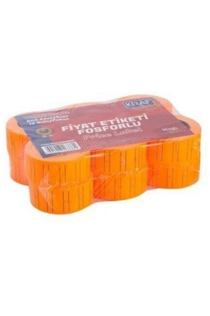 KRAF MOTEX ETİKET 12x21 MM FOSFORLU TURUNCU 12'Lİ - KRAF