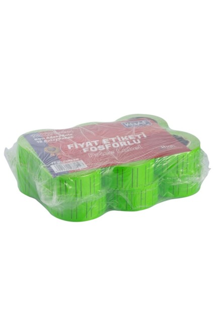 KRAF MOTEX ETİKET 12x21 MM FOSFORLU YEŞİL 12'Lİ - KRAF