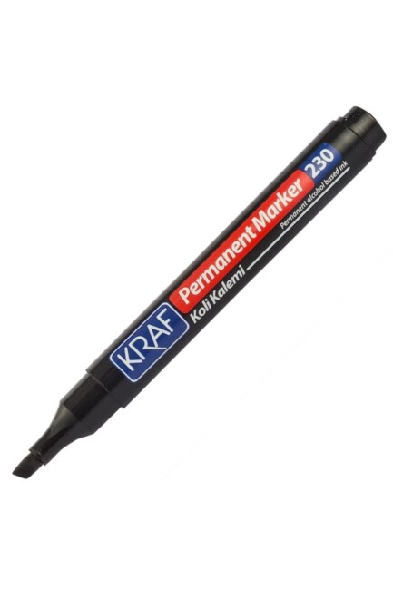 KRAF PERMANENT MARKÖR KESİK UÇ 230 Siyah - KRAF