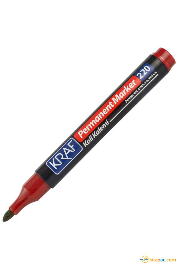 KRAF PERMANENT MARKÖR YUVARLAK UÇ 220 Kırmızı - 1