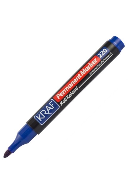 KRAF PERMANENT MARKÖR YUVARLAK UÇ 220 Mavi - KRAF