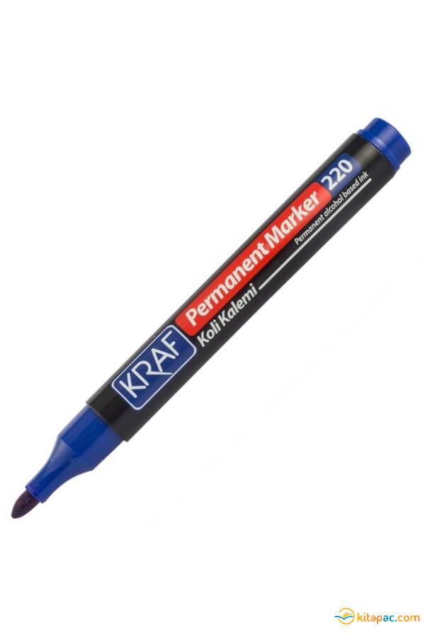 KRAF PERMANENT MARKÖR YUVARLAK UÇ 220 Mavi - 1