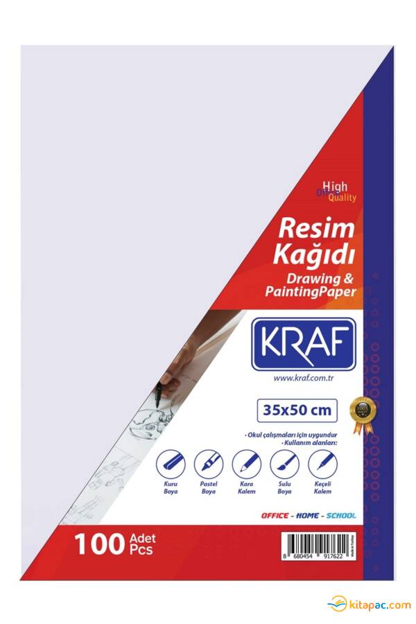 KRAF 35x50 100 ADET RESİM KAĞIDI - 1
