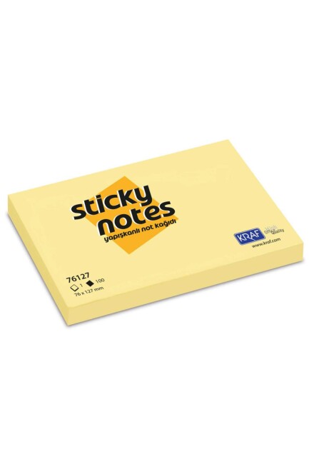 KRAF YAPIŞKANLI NOT KAĞIDI 76X127 SARI 76127 - KRAF