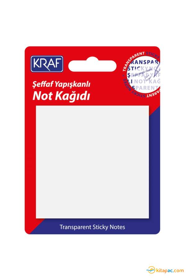 KRAF YAPIŞKANLI NOT KAĞIDI 76X76 50 yp Şeffaf 7676TR - 1