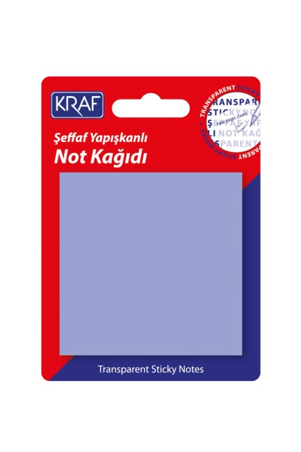 KRAF YAPIŞKANLI NOT KAĞIDI 76X76 50 yp ŞEFFAF Mor 7676TR - KRAF