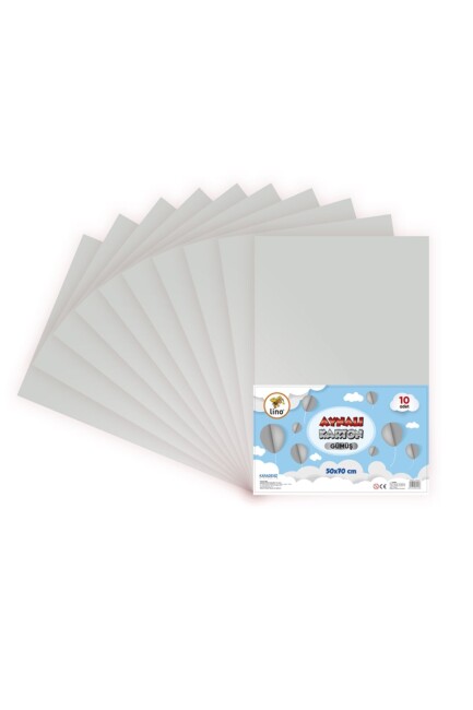 LİNO 50x70 METALİK AYNALI FON KARTONU - GÜMÜŞ - LİNO
