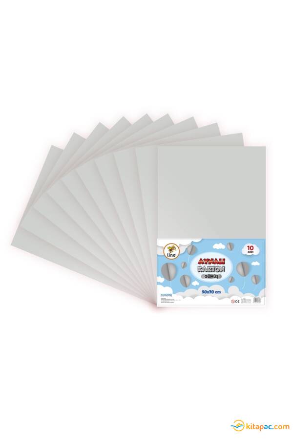 LİNO 50x70 METALİK AYNALI FON KARTONU - GÜMÜŞ - 1