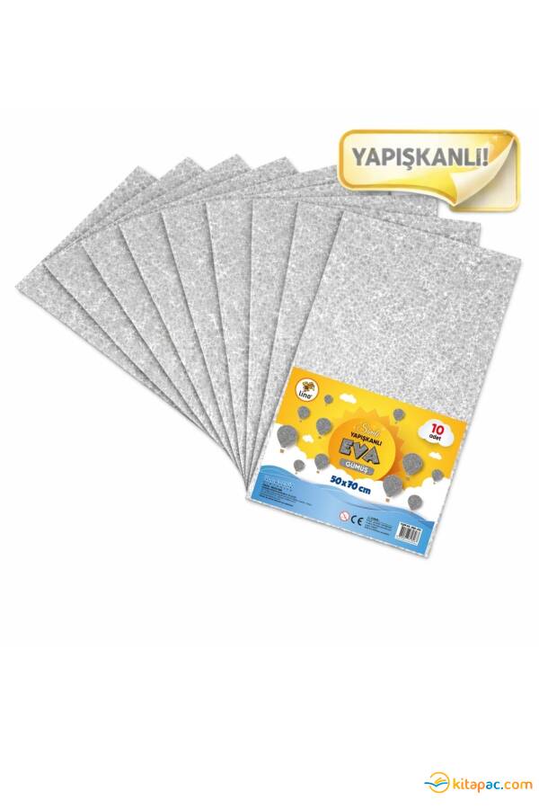 LİNO 50X70 SİMLİ YAPIŞKANLI EVA 2MM 10 LU PAKET - GÜMÜŞ - 1