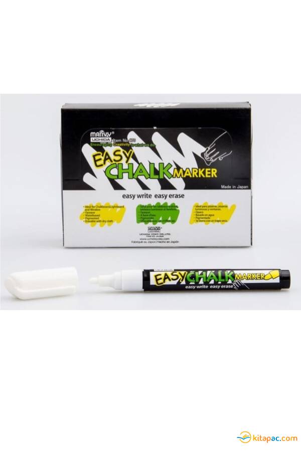 MARVY 470 SIVI TEBEŞİR KALEMİ FOSFORLU WHİTE - 1
