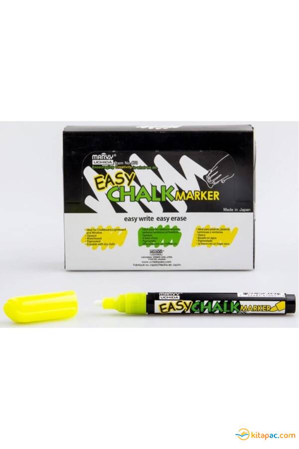 MARVY 470 SIVI TEBEŞİR KALEMİ FOSFORLU YELLOW - 1