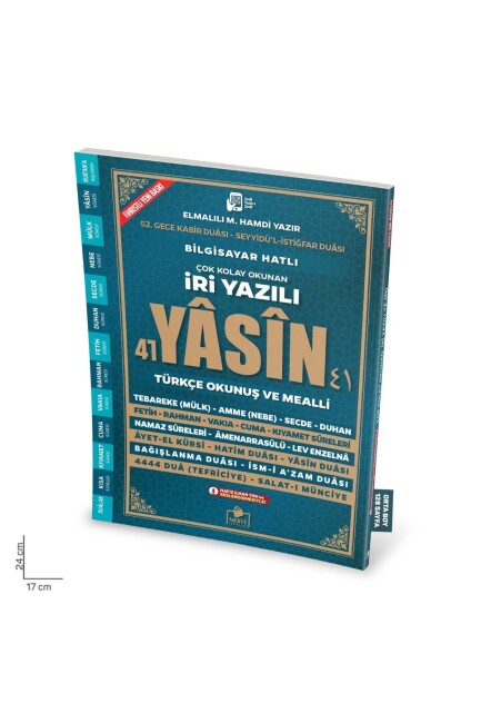 MERVE SESLİ İRİ YAZILI YASİN-İ ŞERİF ORTA BOY MEALLİ 192 Sayfa (24x33) - MERVE YAYINLARI