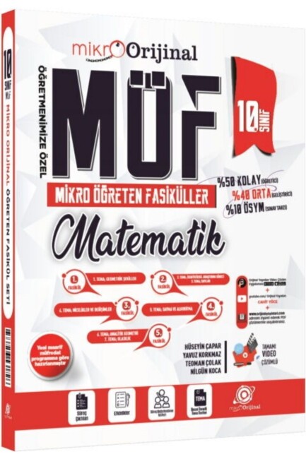 MİKRO ORİJİNAL 10.Sınıf MATEMATİK SETİ MÖF MİKRO ÖĞRETEN FASİKÜLLER - ORİJİNAL YAYINLARI