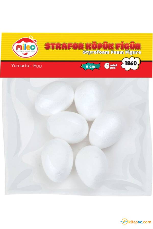 MİLEO 1861 STRAFOR KÖPÜK FİGÜR YUMURTA 8CM 4'LÜ Paket - 1