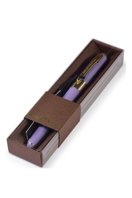 MONACO TÜKENMEZ KALEM 0,5mm.MAVİ (Mor Gövde, Kahverengi Kutu) - BRUNO VİSCONTİ