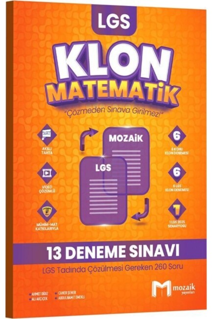 MOZAİK 8.SINIF LGS MATEMATİK KLON 13 LÜ DENEME - MOZAİK YAYINLARI