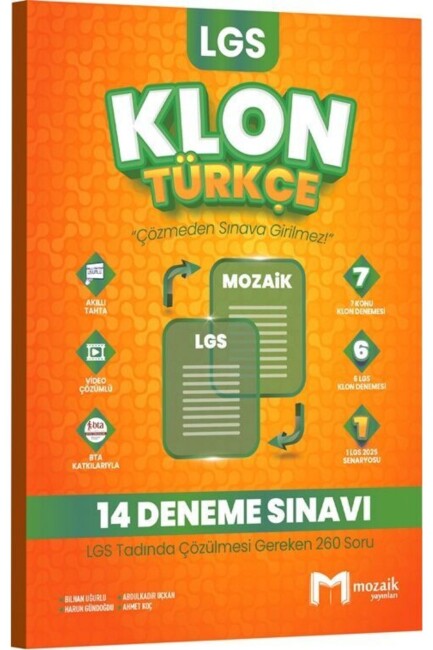 MOZAİK 8.SINIF LGS TÜRKÇE KLON 14 LÜ DENEME - MOZAİK YAYINLARI