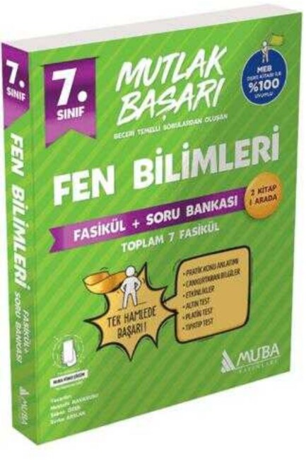 MUBA 7.Sınıf MUTLAK BAŞARI FEN BİLİMLERİ Fasiküller + Soru Bankası - MUBA YAYINLARI