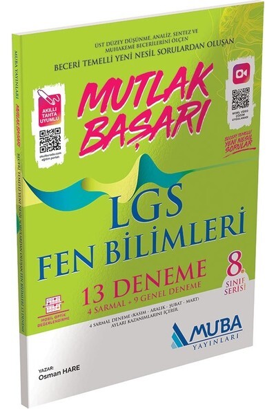 MUBA 8.Sınıf LGS MUTLAK BAŞARI FEN BİLİMLERİ 13 DENEME SINAVI - MUBA YAYINLARI