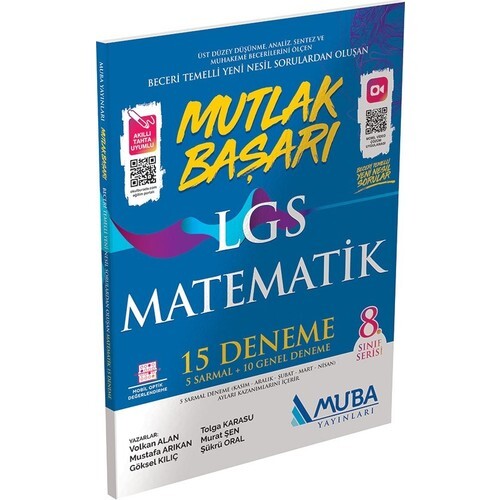 MUBA 8.Sınıf LGS MUTLAK BAŞARI MATEMATİK 15 DENEME - MUBA YAYINLARI