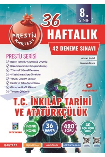 NARTEST 8.Sınıf İNKİLAP TARİHİ 36 HAFTALIK DENEME - NARTEST YAYINLARI