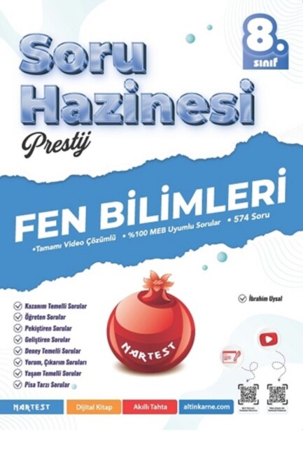 NARTEST 8.Sınıf PRESTİJ FEN BİLİMLERİ SORU HAZİNESİ - NARTEST YAYINLARI