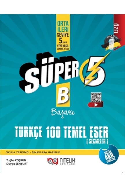 NİTELİK 5.Sınıf SÜPER TÜRKÇE 100 TEMEL ESER - B - NİTELİK YAYINLARI