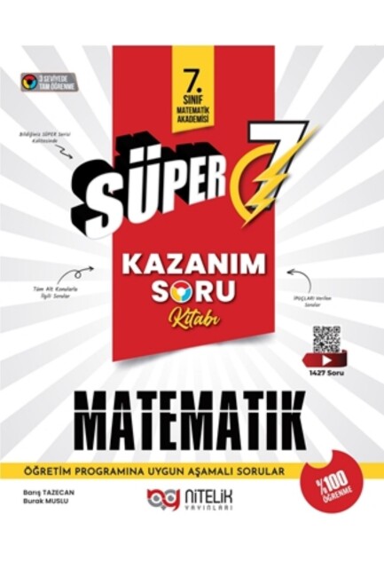 NİTELİK 7.Sınıf SÜPER KAZANIM MATEMATİK Soru Kitabı - NİTELİK YAYINLARI