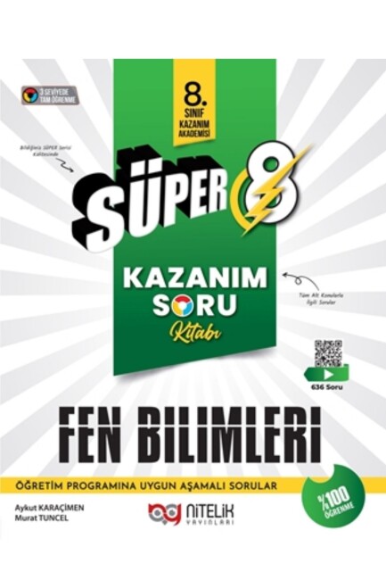 NİTELİK 8.Sınıf SÜPER KAZANIM FEN BİLİMLERİ Soru Kitabı - NİTELİK YAYINLARI