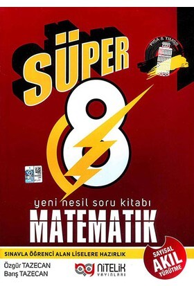 NİTELİK 8.Sınıf SÜPER YENİ NESİL MATEMATİK Soru Kitabı - B - NİTELİK YAYINLARI