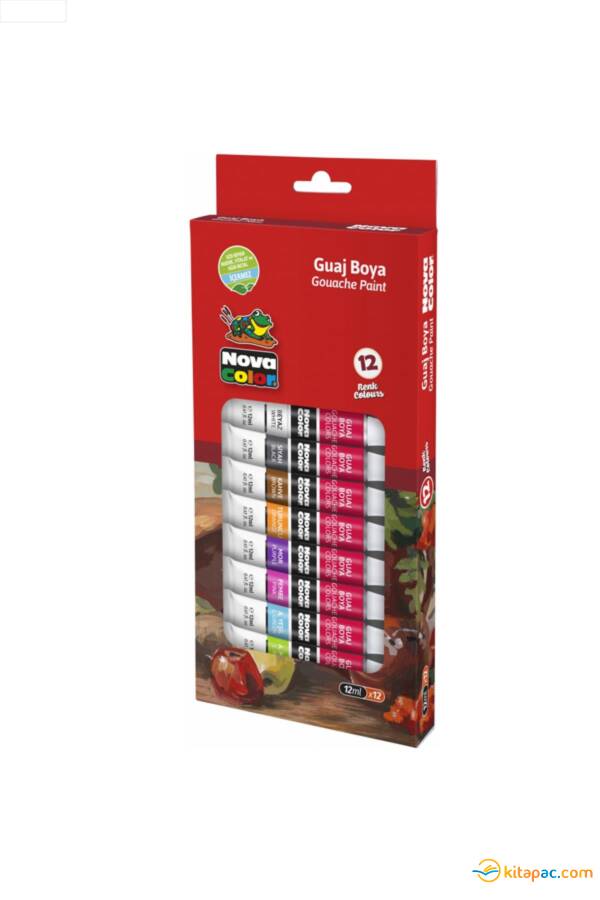 NOVA COLOR 12 Renk 12ML TÜP GUAJ BOYA - 1