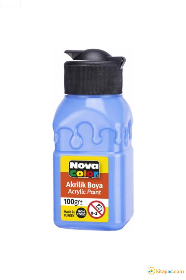 NOVA COLOR AKRİLİK BOYA ŞİŞE AÇIK MAVİ 100 CC - 1