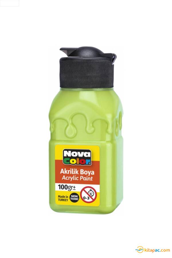 NOVA COLOR AKRİLİK BOYA ŞİŞE AÇIK YEŞİL 100 CC - 1