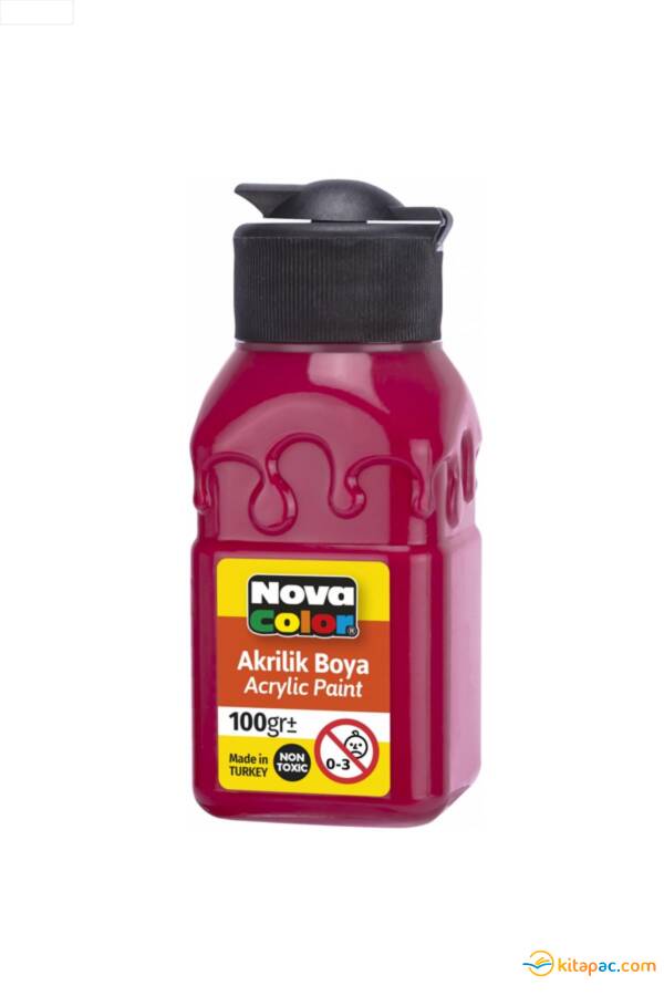NOVA COLOR AKRİLİK BOYA ŞİŞE ATEŞ KIRMIZISI 100 CC - 1