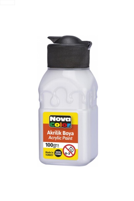 NOVA COLOR AKRİLİK BOYA ŞİŞE BEYAZ 100 CC - NOVA COLOR
