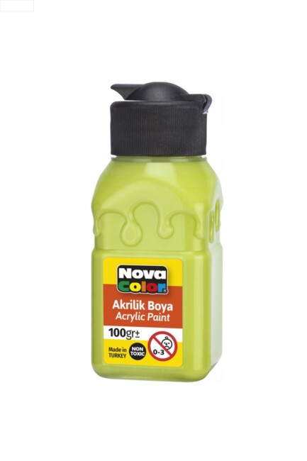 NOVA COLOR AKRİLİK BOYA ŞİŞE FISTIK YEŞİLİ 100 CC - NOVA COLOR