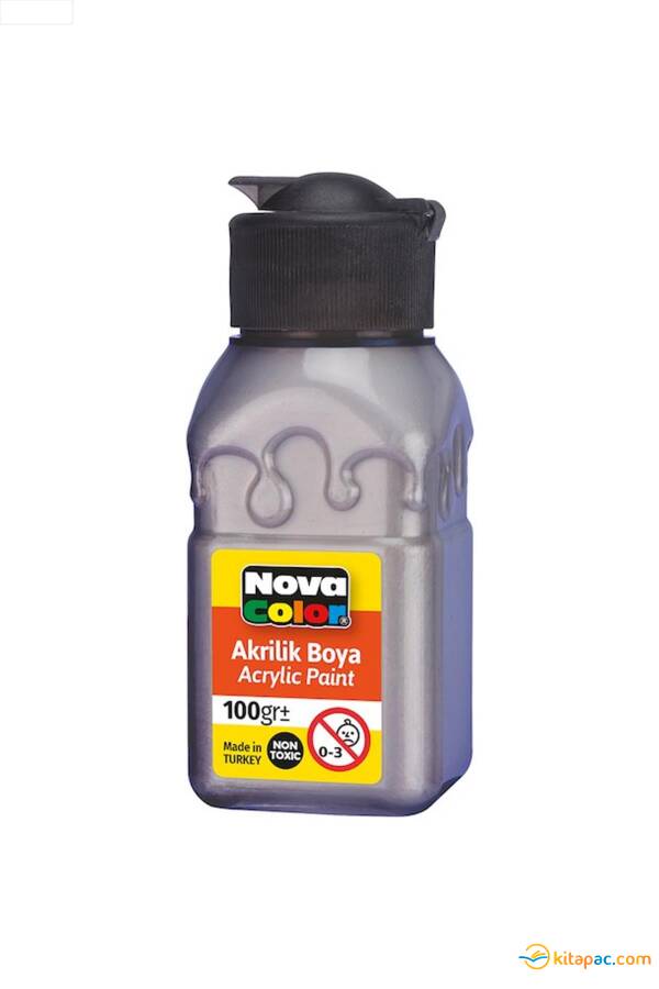 NOVA COLOR AKRİLİK BOYA ŞİŞE GRİ 100 CC - 1