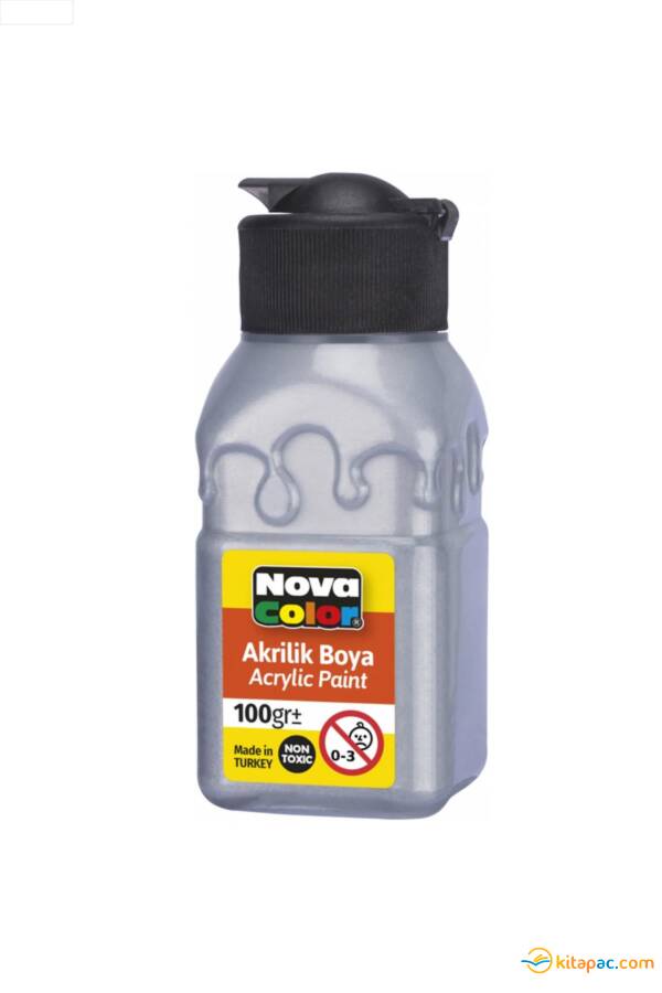 NOVA COLOR AKRİLİK BOYA ŞİŞE GÜMÜŞ 100 CC - 1