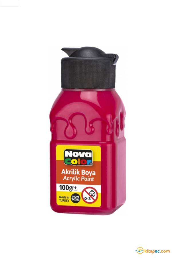 NOVA COLOR AKRİLİK BOYA ŞİŞE KIRMIZI 100 CC - 1
